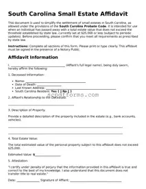Attorney-Approved South Carolina Small Estate Affidavit Form