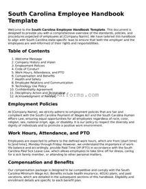 Attorney-Approved South Carolina Employee Handbook Form