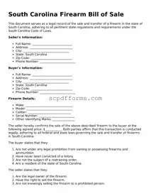 Attorney-Approved South Carolina Firearm Bill of Sale Form