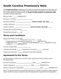Attorney-Approved South Carolina Promissory Note Form