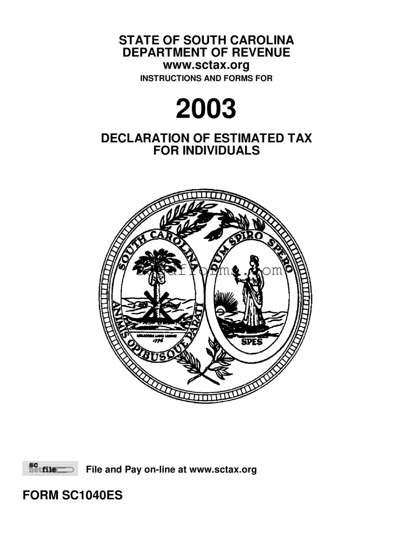 South Carolina 1040Es PDF Template