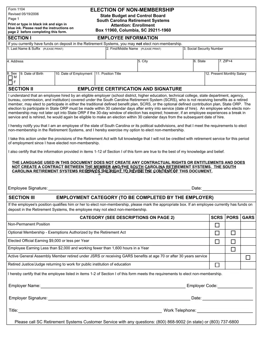 South Carolina 1104 PDF Template