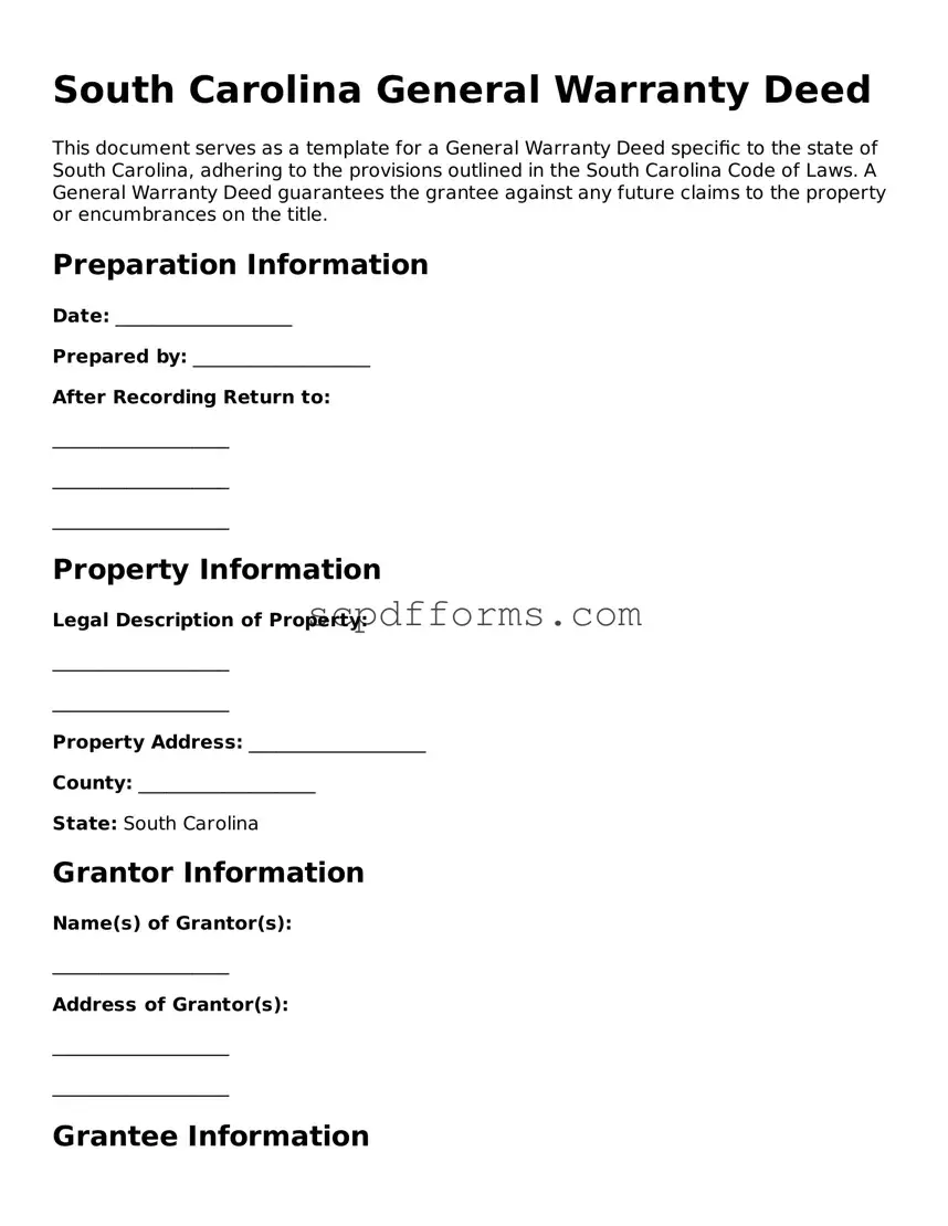 Attorney-Approved South Carolina Deed Form